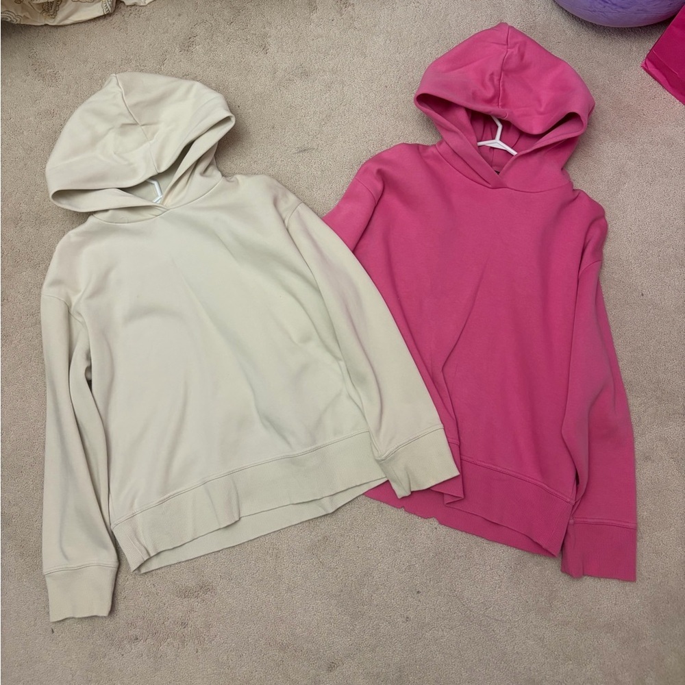 2 Zara Hoodies - Cream and Pink